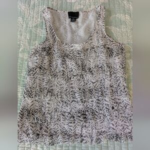Cynthia Rowley White and Black Ruffles Blouse. Size M.